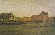 Vincent Van Gogh, Farmhouses in Loosduinen at The Hague in the dawn